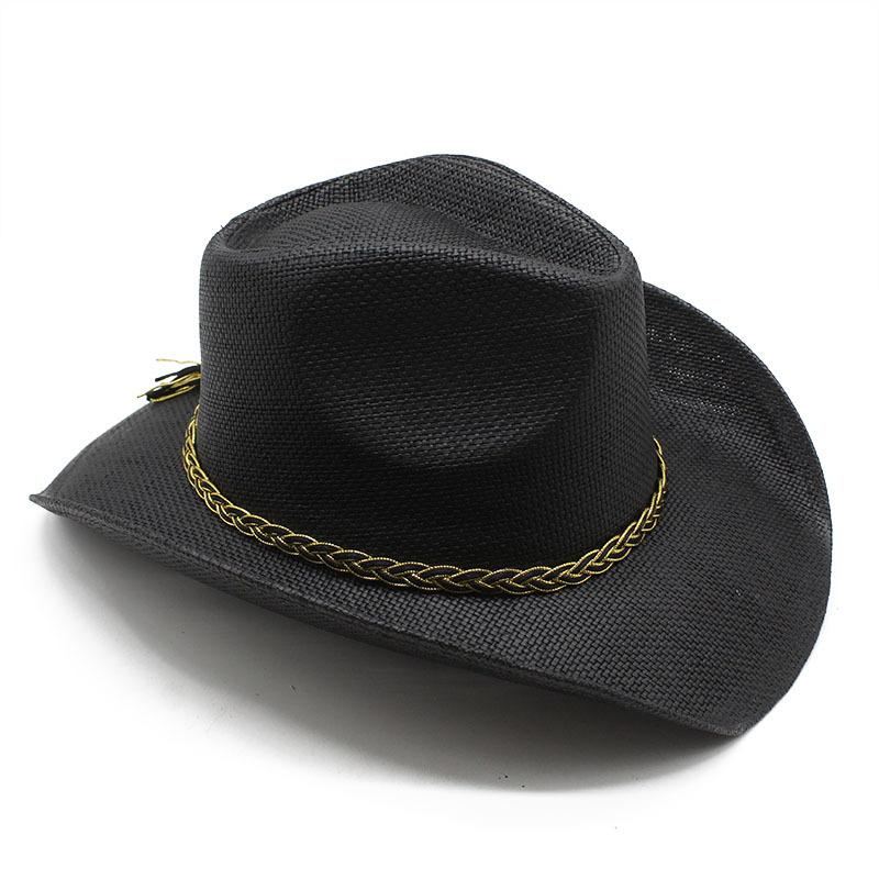 Hard Top Cowboy Hat Sun Protection Summer Hat Men'S And Women'S Panama Straw Hat Top Hat American Western Cowboy Hat New
