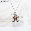 CLUCI Настоящее стерлинговое серебро 925 пробы Подвеска Ожерелье Украшения Форма Снежного Монстра Женские Серебро 925 Жемчужная Подвеска SP362SB