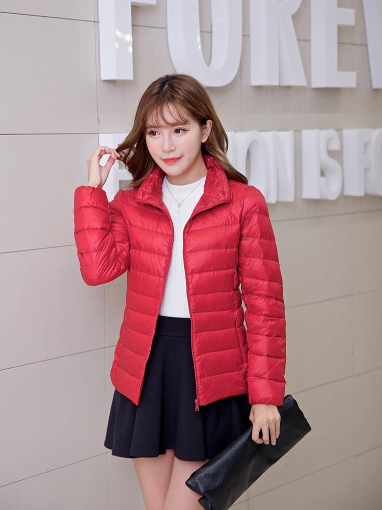 Elegant Autumn and Winter Slim Large Size Lightweight Collar Ladies Korean Version of The Down Jacket Female Short Jacket