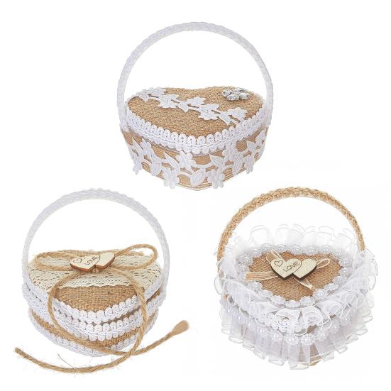 Портативная коробочка для колец в форме сердца с кружевным декором, мягкая пена для свадебных колец