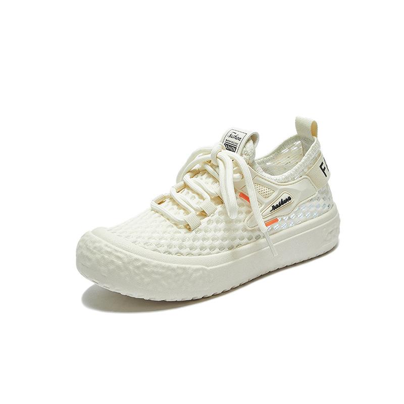 2025 лето летящие тканые маленькие белые туфли новая корейская версия инс студентка сетчатые дышащие кеды повседневная обувь FB5503