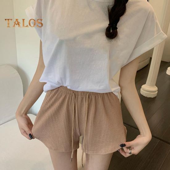 Женские летние спортивные шорты с эластичным шнурком и высокой талией, свободные однотонные мягкие быстросохнущие дышащие женские мини-шорты для бега с резинкой