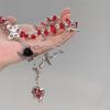 Heart Pendant Crystal Beads Necklace Angle Clavicle Chain Choker Gothic Multilayer Necklace  Gifts