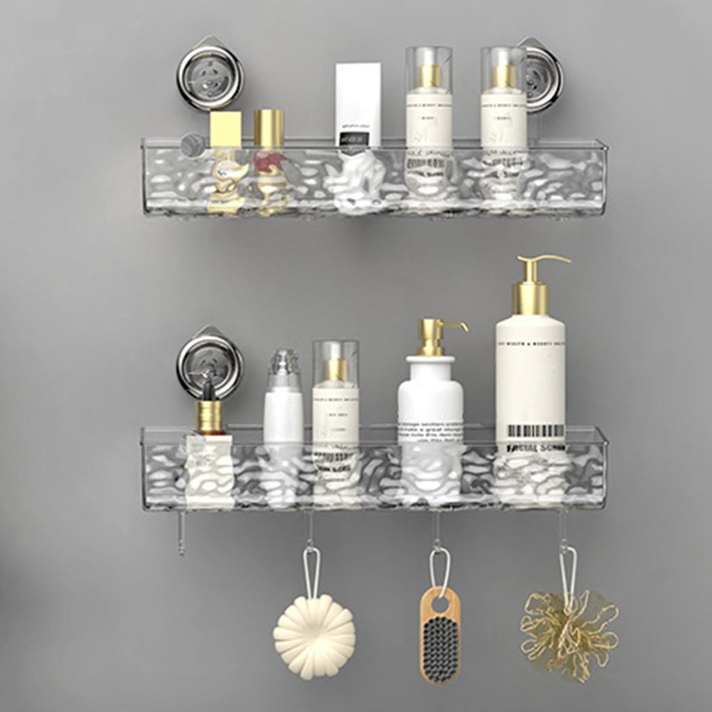 Bathroom Corner Storage Rack Transparent Triangle Thick Punch-free Anti-slip Strong Suction Great Load Bearing Shower Organizer