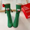 Breathable 3D Designs Christmas Socks Cartoon Cute Middle Tube Socks Big Eyes Cartoon Socks Festive Season