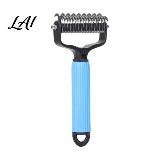 Double-sided Pet Brush Grooming Rake Double Sided Cat Undercoat Rake Dematting Comb Gentle Dog Tool for Knots Detangling Tool Deshedding Dogs Cats