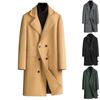 Мужское повседневное семейное однотонное тонкое пальто средней длины шерстяное пальто