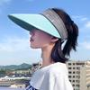 Casual Women Ladies Wide Brim Outdoor Breathable Visor Summer Sun Cap Beach Cap Empty Top Suncap