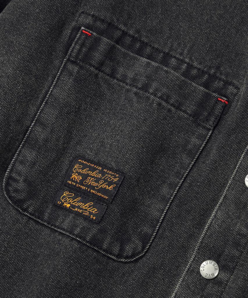 COLUMBIA UNIVERSITY Sl-Label Over-Fit Denim Shirts Gray Denim