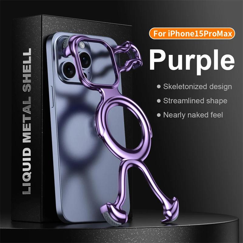 Роскошный чехол из жидкого металла с магнитным покрытием специальной формы для iPhone 16 15 14 13 Pro Max Magsafe Rimless Heat Disipation Phone Cover