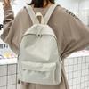 Women's Backpack Small Backpack for School Teenagers Girls Nylon White Bookbag Fashion Solid Color Travel Backpack Street Trend