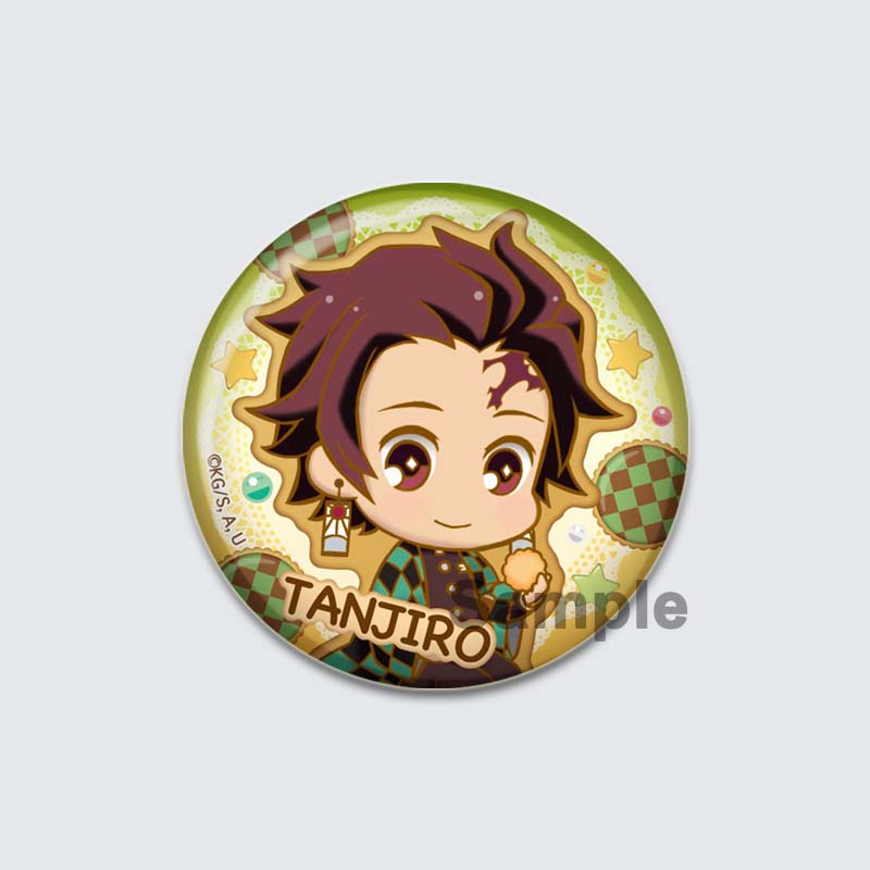 32/44/58mm Kamado Tanjirou Hashibira Inosuke Pin Kochou Shinobu Kamado Nezuko Tsuyuri Kanao Agatsuma Zenitsu Anime Brooche Handmade Demon Slayer Badge