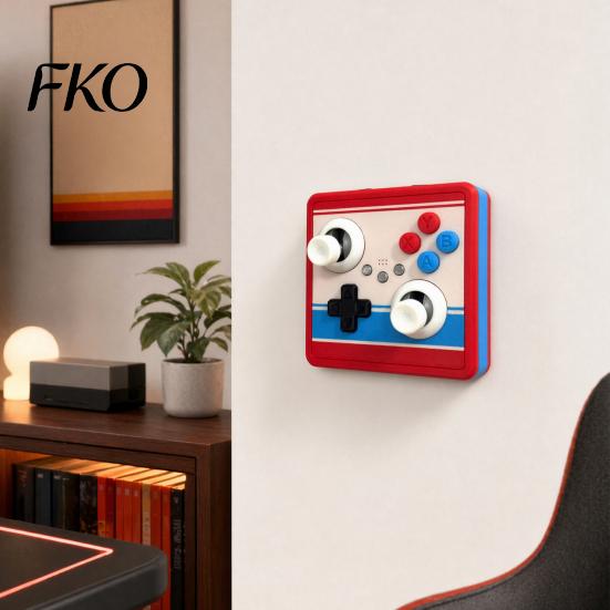 86 Type Switch Decorative Frame Retro Arcade Game Controller Light Cover, 1-Gang/2-Gang Wall Plate with Joystick XYAB Decor Buttons, Gaming