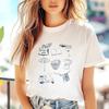 Принт на футболке Летний тренд для путешествий Топ 90-х с принтом Женская одежда с круглым вырезом Мультяшный повседневный стиль Харадзюку Универсальная футболка