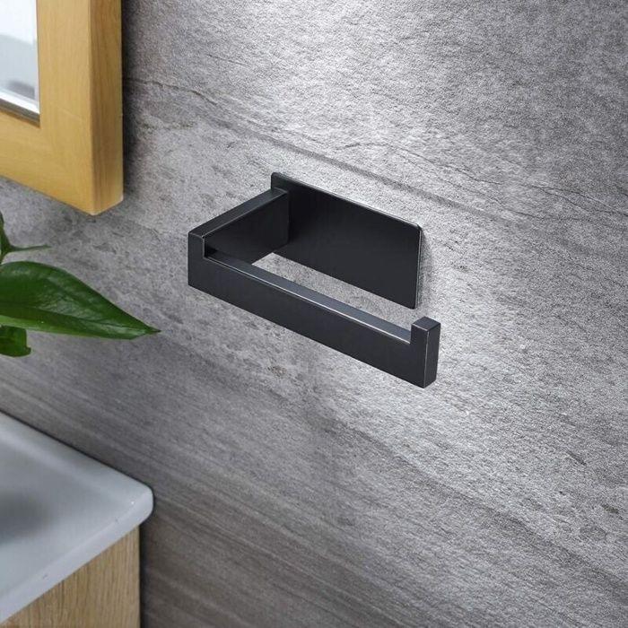 Devidoir Papier Toilette Derouleur Papier Toilette Mural Original Sans Percage Noir Porte Papier Toilette Adhesif 3M