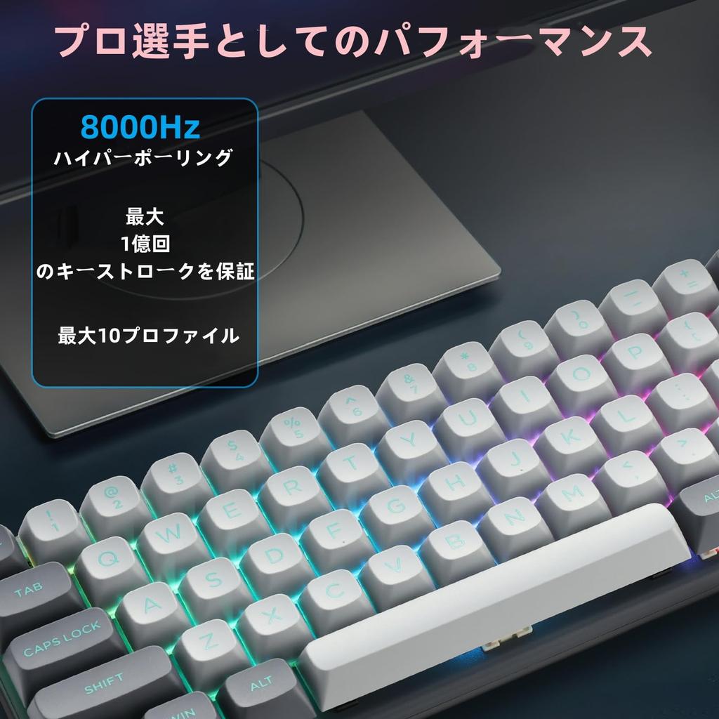 e-Element Hz-61 60% Esports Gaming Keyboard, Rapid Trigger Magnetic Key Switch Mechanical Keyboard, Hot Swappable, Adjustable Actuation, Compact