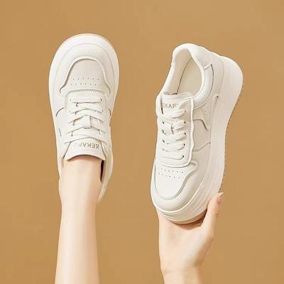 Campus женские туфли на толстой подошве 2025 новая летняя повседневная спортивная обувь универсальная женская обувь круглый носок высокая белая обувь