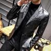 Autumn Men's Leather Jacket Suit Casual Jacket Korean Version Slim-fitting Lapel Leather Suit Leather Jacket Men