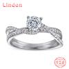 Lindon Classic 925 Sterling Silver Zircon Ring Ladies Jewelry Wedding Promise Party Gift
