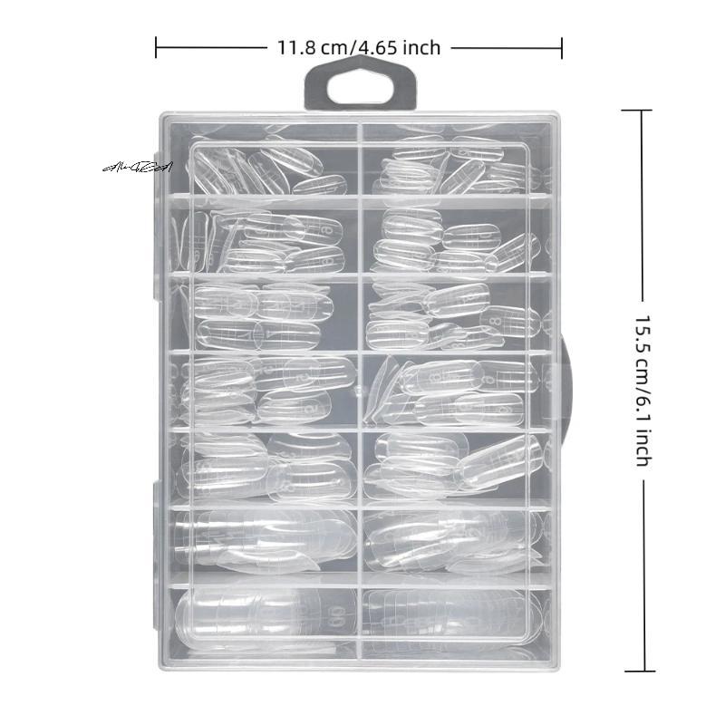 140Pcs Full Cover Ultra Thin Clear Press On Toenails Artificial Acrylic Fake Foot Nail Tips Manicure Tool for Easy Nail Art