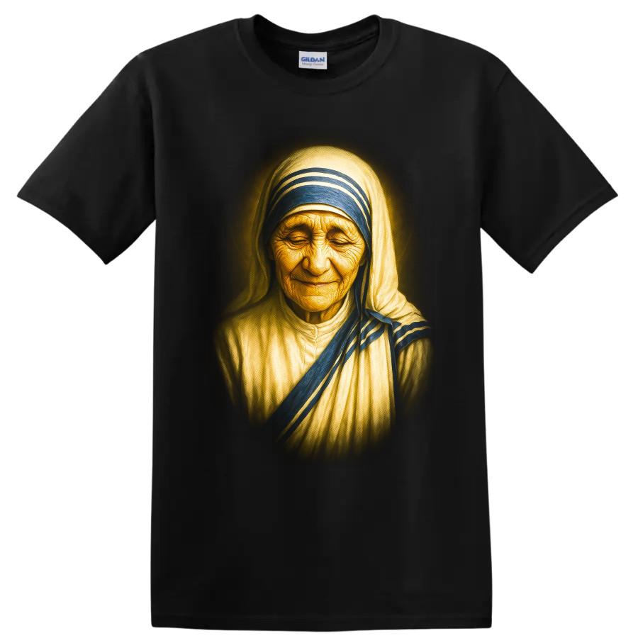 Mother Teresa Portrait T Shirt Religious Saint Catholic Art Tee