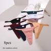 8pcs/set Women's Underpants Threaded Cotton Underwear Cute Bow Low Waist Bikini Pantys Solid Color Lace Edge Women's Panties