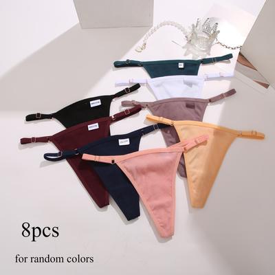 8 шт./компл. женские трусы из хлопка с нитками, нижнее белье, милые трусики-бикини с бантом и низкой талией, однотонные женские трусики с кружевной кромкой