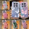 Colorful Butterfly Gradient For Xiaomi Redmi Note 13 14 Pro Note14 Pro+ Plus Poco X6 Phone Cases Cover Soft Silicone Bumper  Hard PC Back Cover