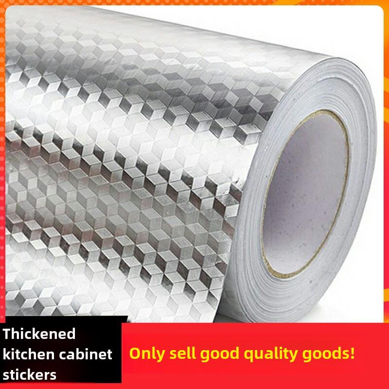 Waterproof, Oil-, Fire-, Heat-, and Moisture-Resistant Self-Adhesive Tin Foil Kitchen Cabinet and Stove Stickers, Thickened and Mildew-Proof.
