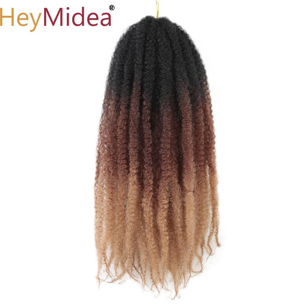 Marley Afro Kinky Braiding Hair 18inch Synthetic Crochet Marly Twist Braids Hair Extensions Ombre Black Brown Blonde For Women