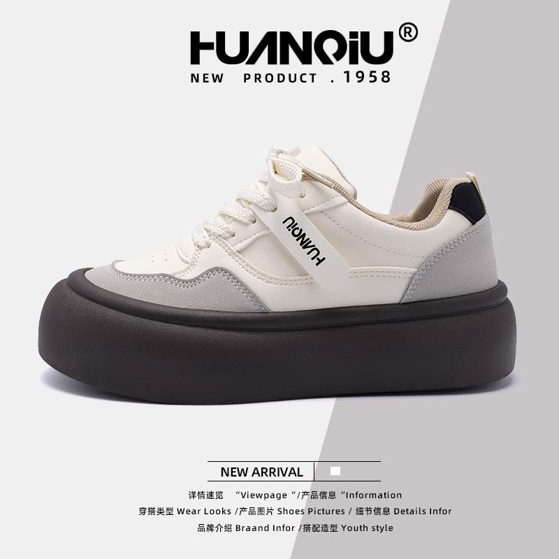 Global Platform White Shoes Women's ZHQ5886 Spring New Heightening Versatile Sports Women's Shoes Student Trend Board Shoes