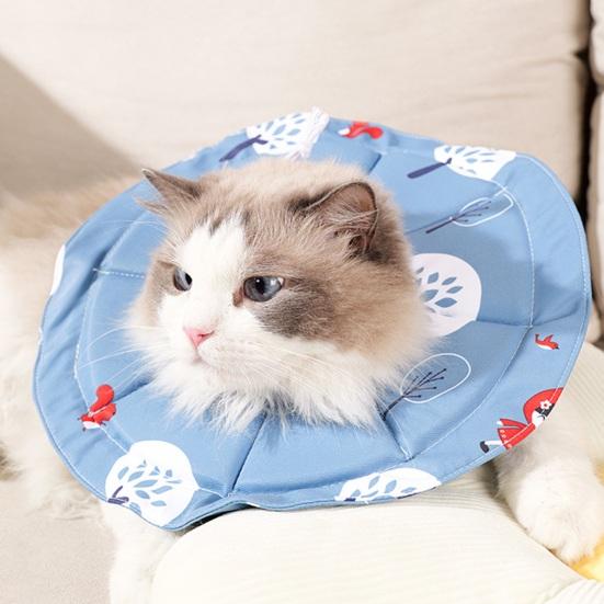 Adjustable Pet Cone Collar Soft Waterproof Recovery Collar for Cats Kittens After Surgery Anti-Bite Elizabethan Neck Cone for Grooming Bathing