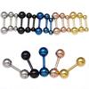 1Pair Men's Punk Stainless Steel Ball Barbell 3mm 4mm 5mm Ear Studs Earrings