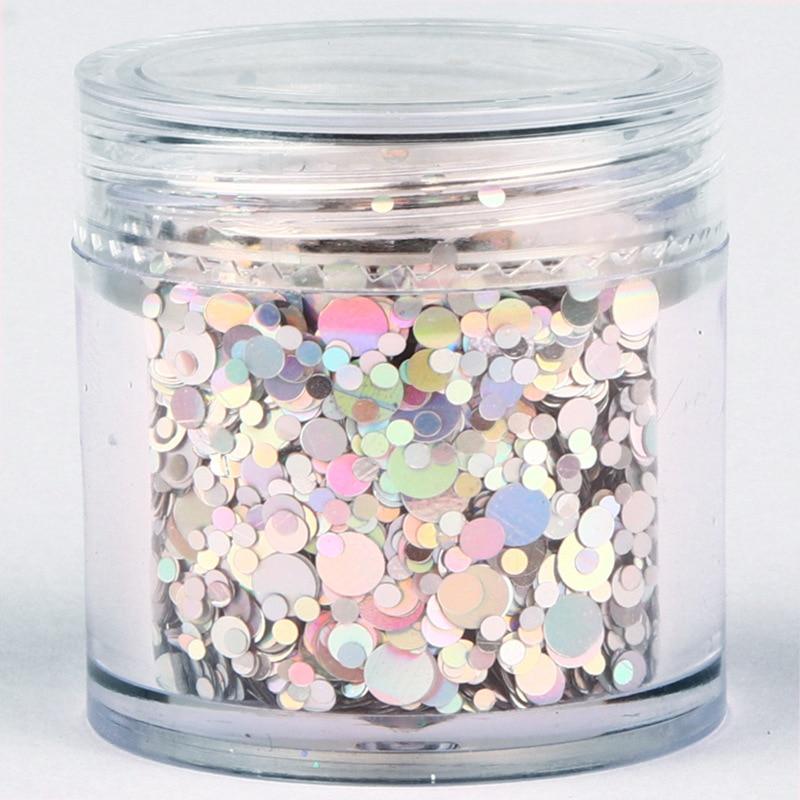 1 Box Mixed Size Colorful Round Nail Sequin Flake Slice Nail Decoration