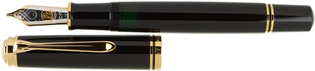 Pelikan M1000 Fountain Officially Imported Souverän Pen, B-Bold, Black,