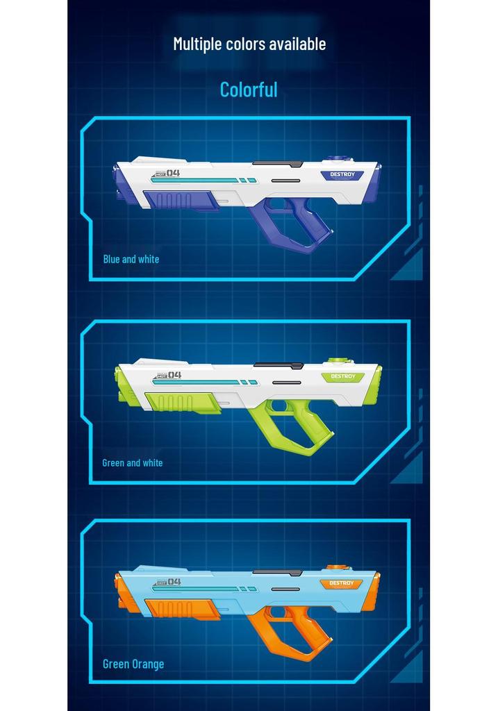 Handheld Continuous Fire Electric Water Gun with Integrated Pulse and Automatic High-Pressure Pumping for Kids