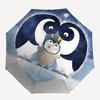 1pc Penguin Moonlight Automatic Folding Umbrella Automatic Open/Close, 8-Rib Durable Frame, Compact Travel Umbrella Suitable004