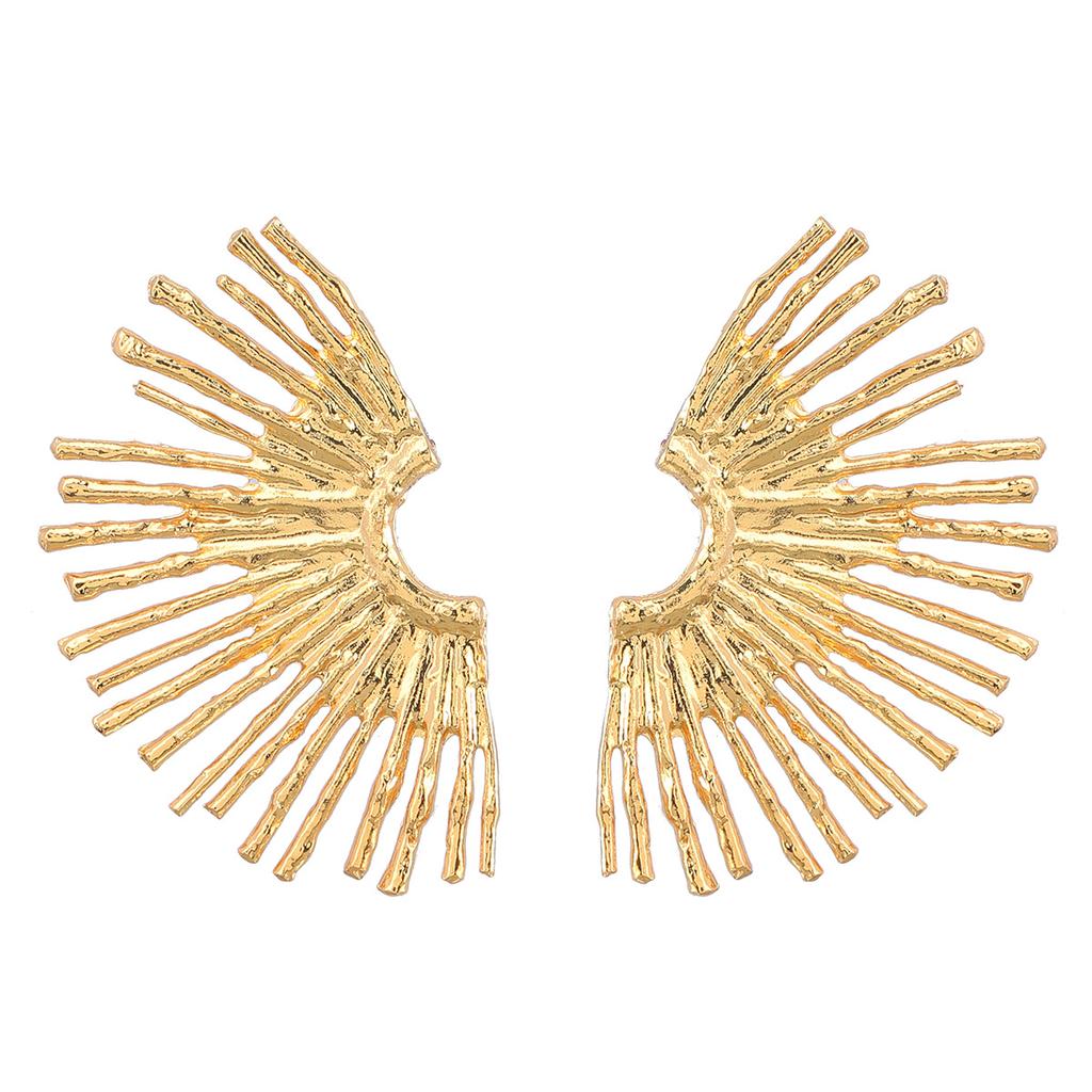 Модные преувеличенные серьги из сплава с полуподсолнухами, женские трендовые вечерние ретро-металлические украшения для ушей