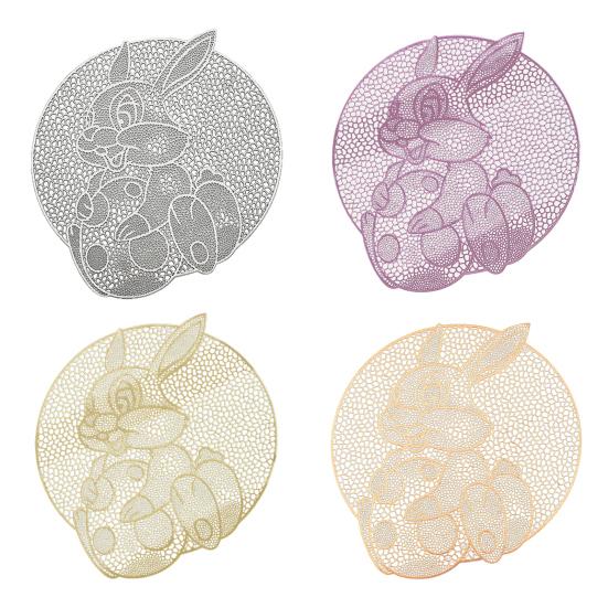 Подставка под тарелку Теплоизоляция ПВХ Подставка для столовых приборов Стиль кролика Подставка под обеденную тарелку Полый дизайн Подставка под обеденную тарелку