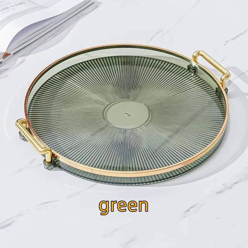 Круглый поднос для хранения дома, гостиной, журнального столика, тарелка для хранения чайной чашки, акриловый поднос, органайзер для ароматерапии, домашний декор