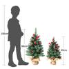 24 Inches Mini Christmas Trees Battery Operated Artificial Prelit Tabletop Christmas Tree with