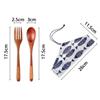 Кухонные десерты Приправа Ручная работа Портативные чайные ложки Деревянные Натуральные Ложка Вилка Набор столовых приборов