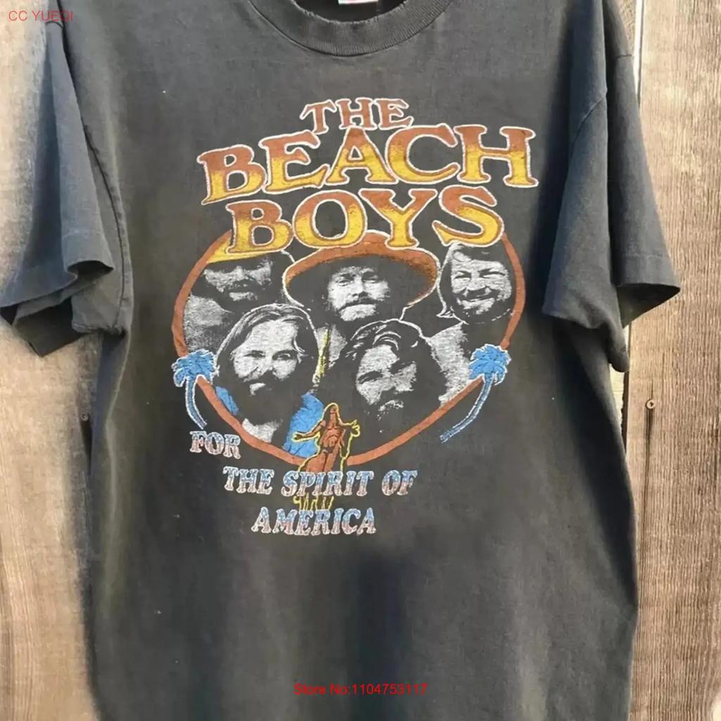 Hot New Vtg The Beach Boys Spirit Of America T Shirt Band Tour Charcoal Vintage Unisex Homme Fashion Stretched Versatile