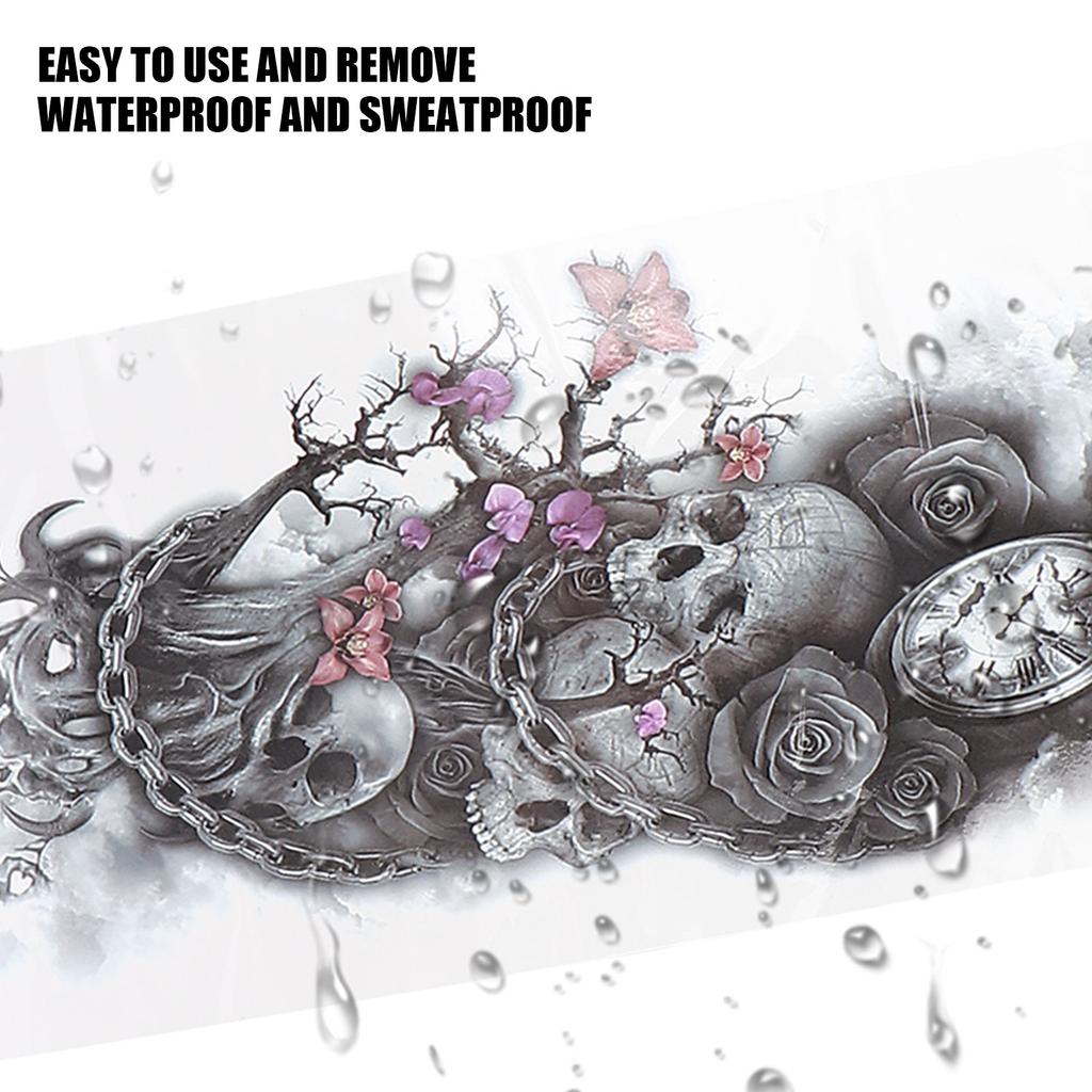 Водонепроницаемые временные татуировки, наклейки тату на всю руку, долговечные поддельные татуировки, 5 шт./набор