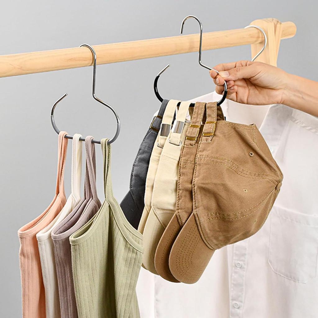 6 Count Hat Organizer Hanger, Baseball Closet Cap Rack Holder for Space-Saving, Scarf Organizer Hanger for Baseball Caps, Beanies, Belts, Scarf