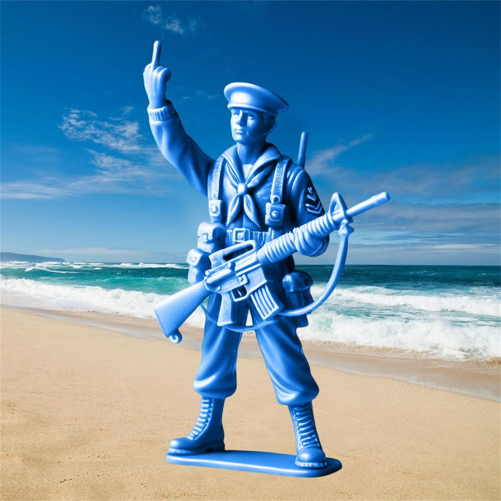 Забавные зеленые человечки, синие военно-морские фигурки, средний палец, классический военный игрушечный солдатик, набор, новинка, статуэтка солдата для домашнего рабочего стола, украшения Mili