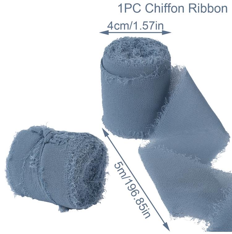 4CM*5M Handmade Frayed Edged Satin Chiffon Silk Ribbon For Wedding Invitation Wrapping Bouquets Birthday Party Decorations Gifts