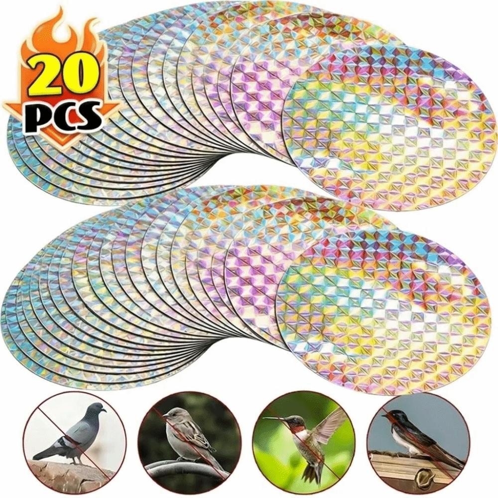 20pcs Reflective Bird Repellent Sticker Garden Bird Control Anti Bird Scare Tape Keep Birds Away