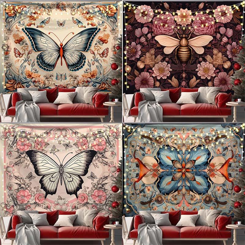 Креативный расписной узор с бабочками, подвесная ткань, украшение для дома, гобелен, спальня, гостиная, гобелен
