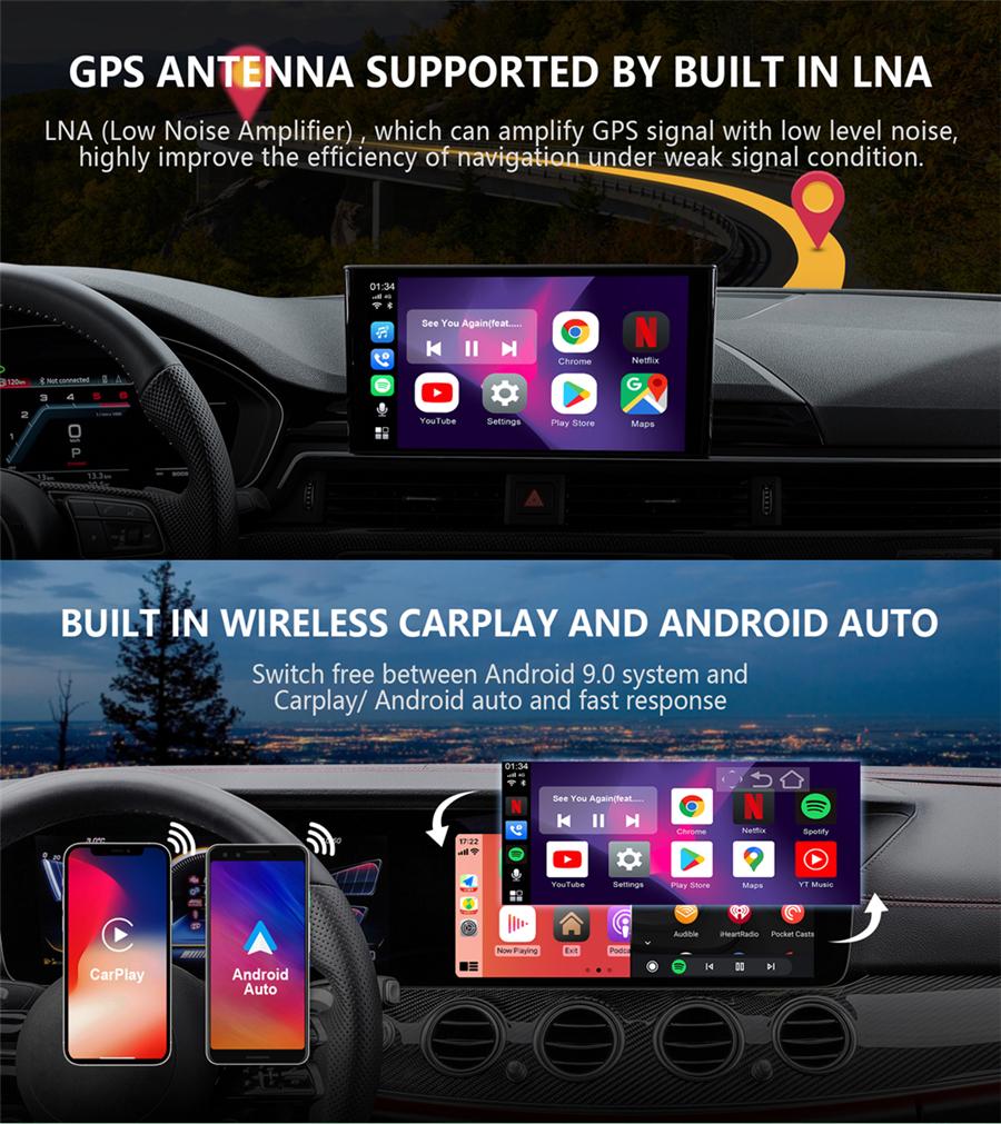 4G LTE Carplay Mini Android Box Wireless Carplay Android Auto Ai Box Car Multimedia-Player 4+64G Audio Navigation